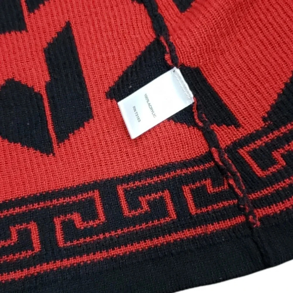 Melissa Paige Red Aztec Geo Print Cardigan S - Picture 3 of 4